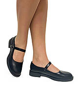 Підліткові туфлі лофери чорні ремінець розмір 36 37 38 39 41