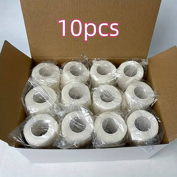 Бинт еластичний, фіксуючий, самозакріплюючий, аутоадгезійний бинт 2,5 см х 4,5 м. Білий. Комплект 10 штук