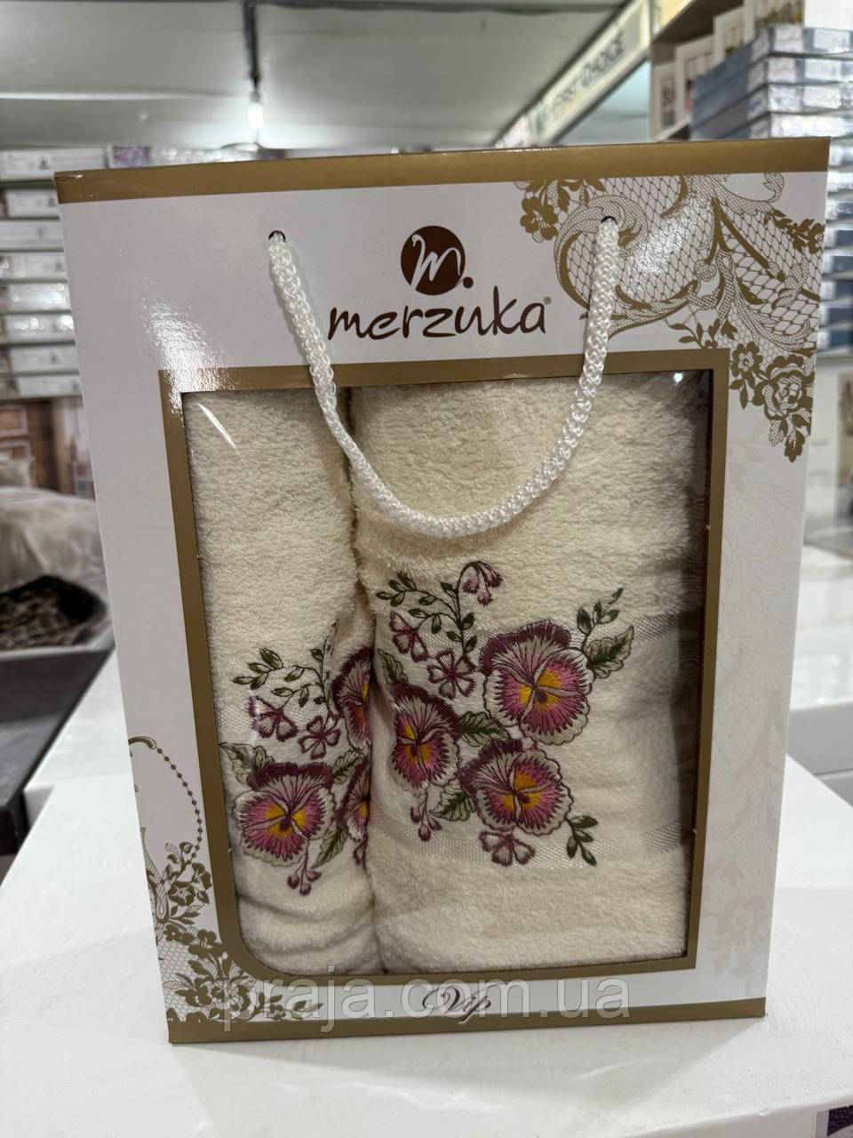 Набір махрових рушників "Merzuka" 2шт подарункова коробка, фото 1