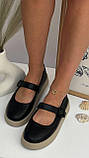Жіночі туфлі чорні еко шкіра на танкетці розмір 36 38 39, фото 5