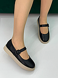 Жіночі туфлі чорні еко шкіра на танкетці розмір 36 38 39, фото 9