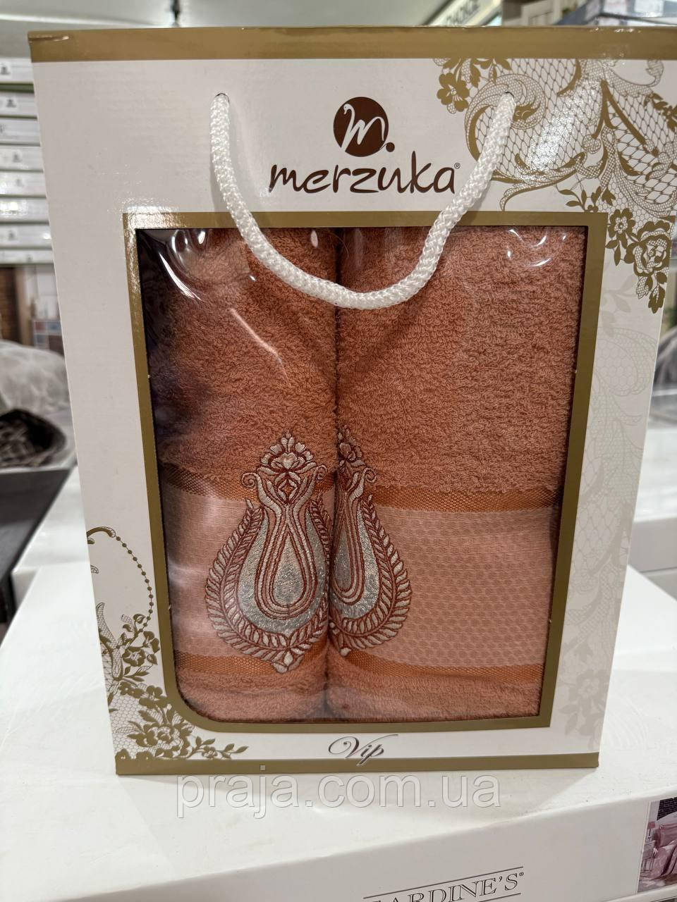 Набір махрових рушників "Merzuka" 2шт подарункова коробка, фото 1