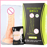 Тілесний фалоімітатор реаліст на присосці 17 см, Гнучкий фалос з мошонкою для вагіни, Інтимні іграшки, фото 2