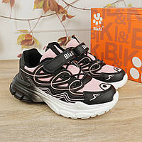 Підліткові чорні з рожевим кросівки для дівчинки тм Bi&Ki