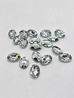 Стрази Овал 10*14мм (+-25шт) Сріблясті