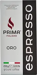 Кава натуральна мелена Prima Italiano ORO Espresso 250г (80% арабіка, 20% робуста), середнє обсмажування