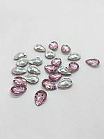 Стрази Крапля 10*14мм (+-25шт) Рожеві