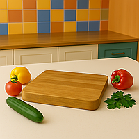 Кухонна дерев'яна обробна дошка 50×30 см з дуба, дошка для нарізки хліба, м'яса, овочів та фруктів Wood