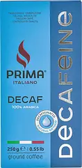 Кава БЕЗ КОФЕЇНУ натуральна мелена Prima Italiano Decaf Espresso 250г (100% арабіка) середнє обсмажування
