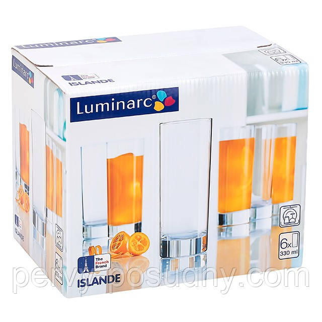 Набір високих стаканів Luminarc Islande 330 мл 6 шт J0040
