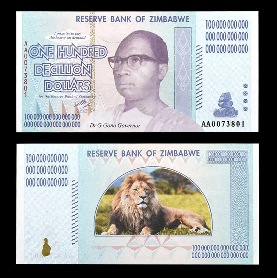 Банкнота 100 децилінонів (ONE HUNDRED DECILLION) доларів Combi (Лев) (колекційні), фото 1