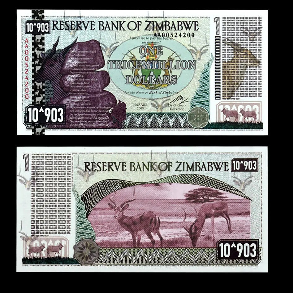 Банкнота 1 трицентільйон 10^903 (ONE TRICENTILLION) доларівpay (антилопи) (колеційні), фото 1