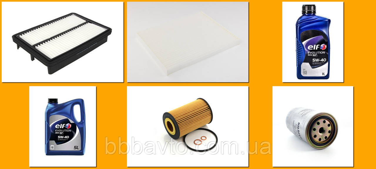 Набір автомобыльних фільтрів та оливи Hyundai Tucson І 2.0 CRDi (2004-2010), фото 1