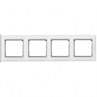 Рамка 4 поста білий/срібний штрих Legrand Valena 770494