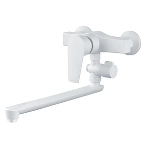 Змішувач для ванни PLAMIX OSCAR-006 SET WHITE зі шлангом, лійкою та кронштейном (PM0703)