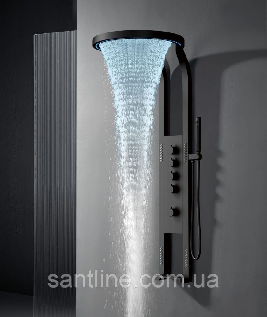 Душова стійка MT-5967 144x52 см з гідромасажем, тропічним душем, ручною лійкою, фото 1