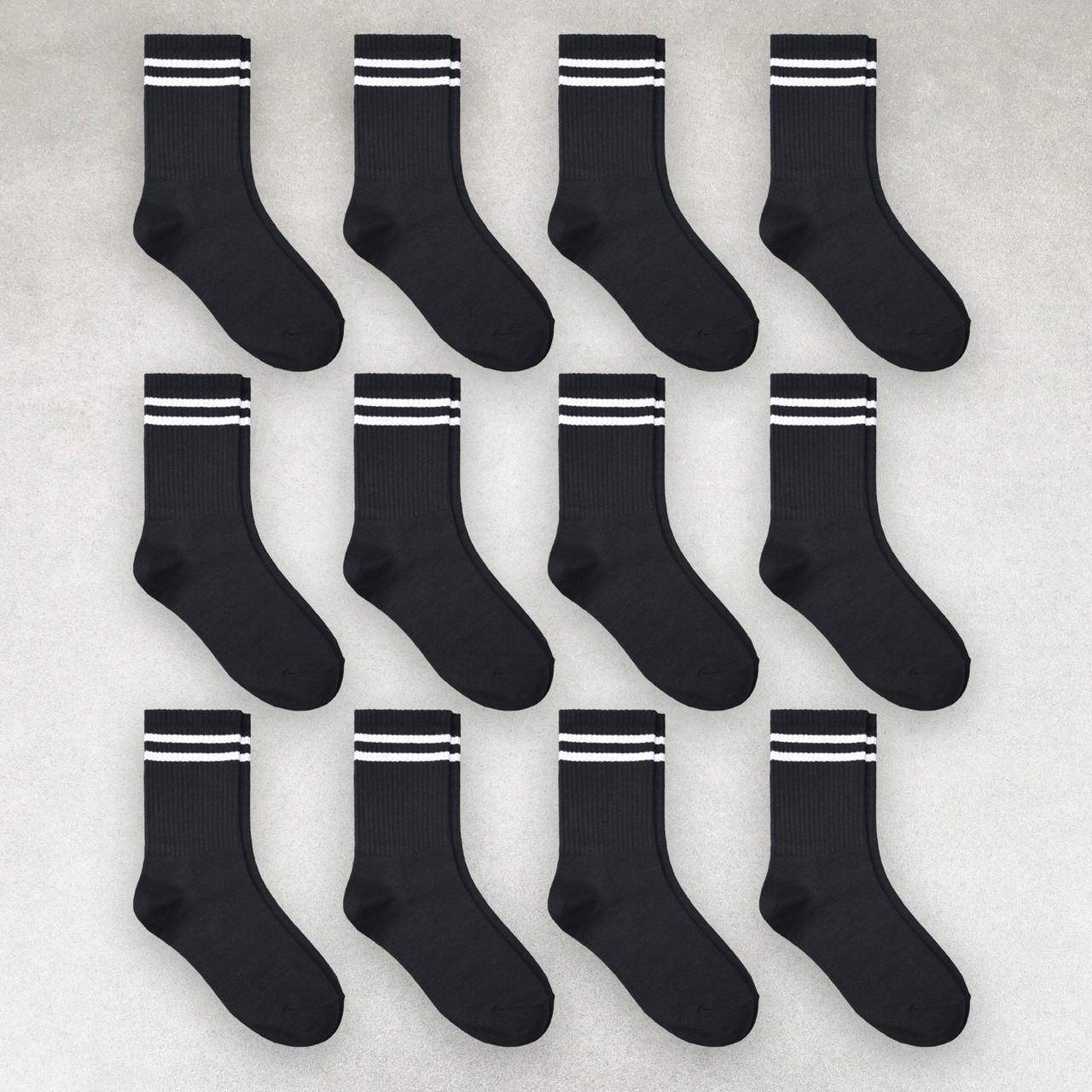 Шкарпетки чоловічі 12 пар високі «Чорні зі смужками» розмір 41-45 арт. 289.12, фото 1