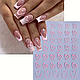 8-пакет рожевих та чорних сердець 3D-наклейок на нігті - золотий геометричний хвилястий та зірковий дизайн - фото 8 - id-p2705585181