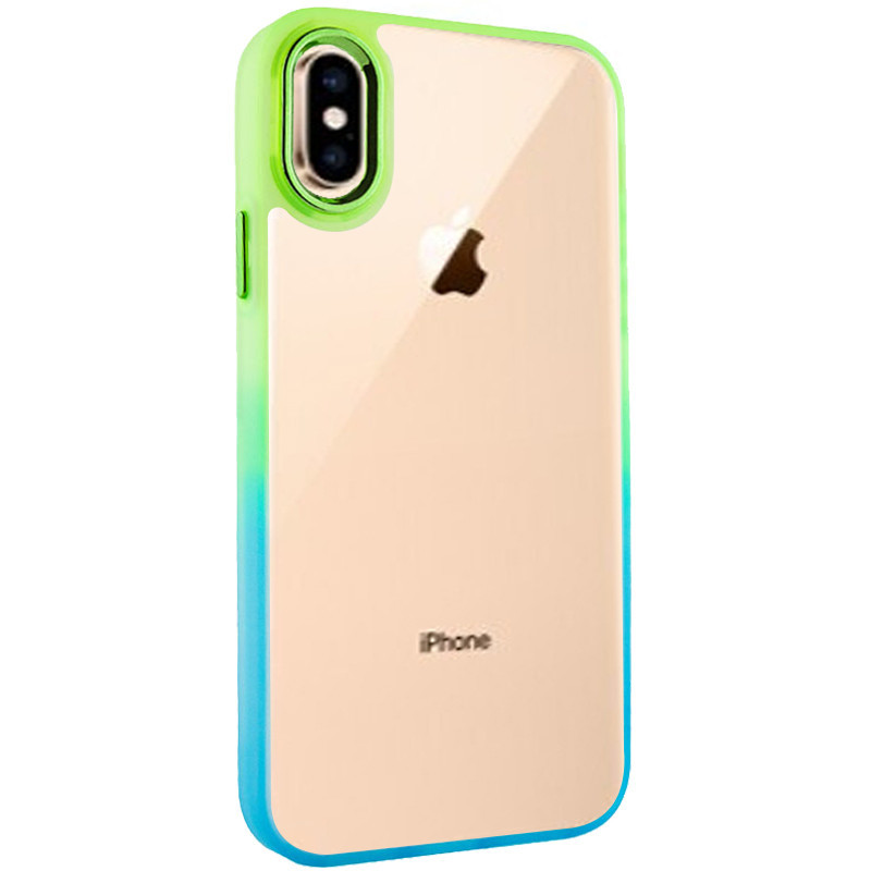 Чохол TPU+PC Fresh sip series для Apple iPhone XS Max (6.5") Бірюзовий / Лимонний, фото 1