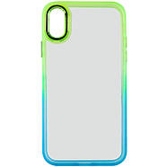 Чохол TPU+PC Fresh sip series для Apple iPhone XS Max (6.5") Бірюзовий / Лимонний, фото 2