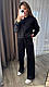 Жіночий прогулянковий костюм: Кольори: чорний, шоколадний; Розміри 54-56,58-60, фото 4