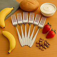 Набір десертних виделок 6 предметів комплект виделки для десерту, набір столових приборів Срібло 14 см