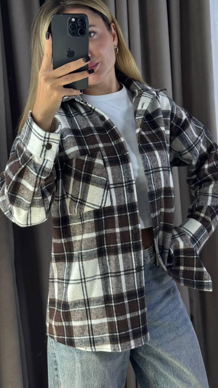 Жіноча сорочка; Колір бежевий, шоколадний; Розмір 54-56,58-60 ;, фото 1