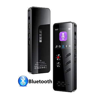 Міні диктофон Benjie C9-M1 Bluetooth 32GB цифровий MP3 плеєр з динаміком металевий