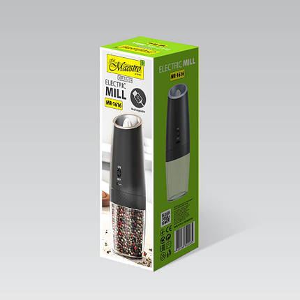 Електричний подрібнювач для солі і перцю Maestro MR-1616 63х201 мм ID 840908, фото 3