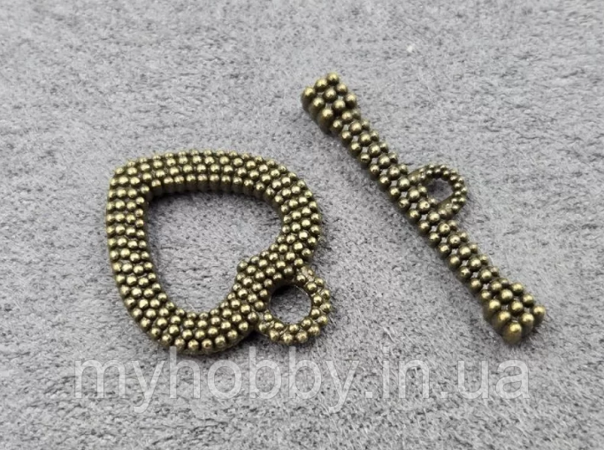 Замок тогл 18*21мм колір бронза, фото 1