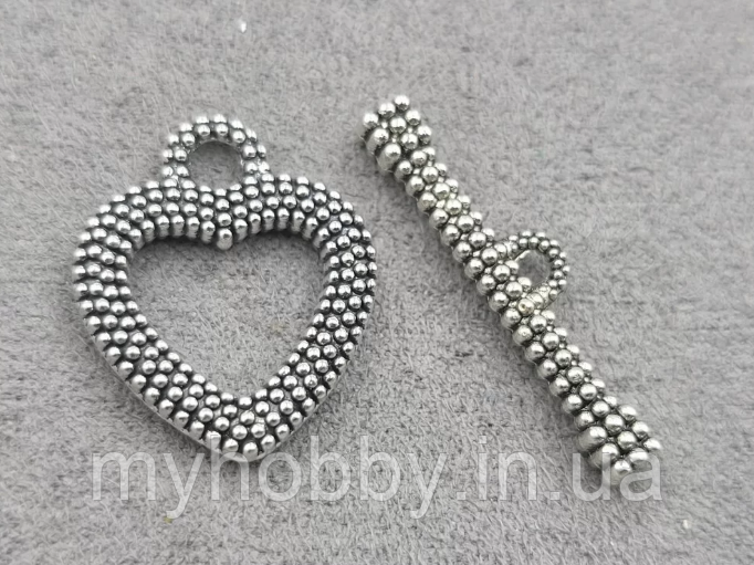 Замок тогл 18*21 мм колір срібний, фото 1