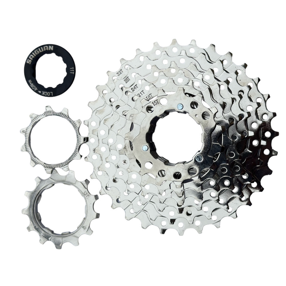 Касета SAIGUAN CS-801 11-32T 1/2 x 3/32 8 шв. нікель (CS-801), фото 1