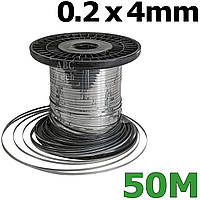 Плоский нихром 0.2х4 мм 50 М Оптовые цены Лента никельхром Лента сопротивления Шина для запайщика Х20Н80