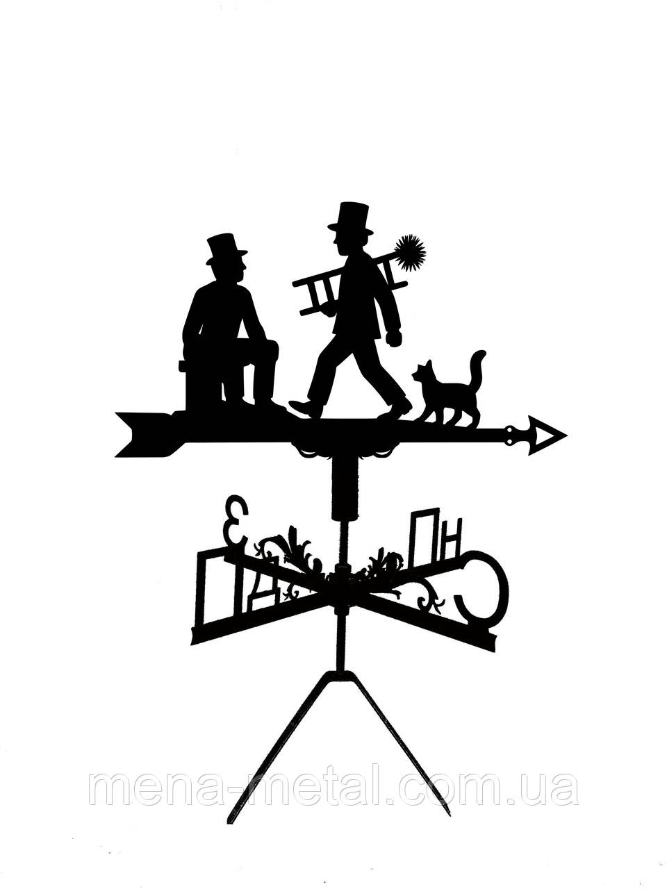 Флюгер Сажотруси, Сажотрус, флюгер на дах з металу 2 мм., фото 1