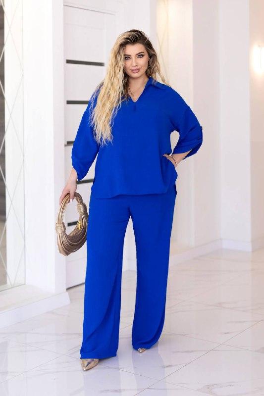 Жіночий костюм (штани +сорочка) ; Колір: чорний, лайм, електрик; Розміри: 50-52,54-56, 58-60, 62-64;, фото 1