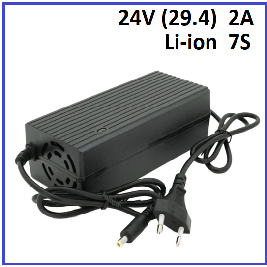 Зарядний пристрій Powermaster для Li-ion 24V (29.4) 7S до 2A штекер 5.5х2.5, фото 1