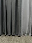 Однотонна лянна плетена штора "Asil" з підкладкою blackout, колір сірий, фото 7