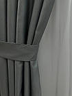 Однотонна лянна плетена штора "Asil" з підкладкою blackout, колір сірий, фото 9