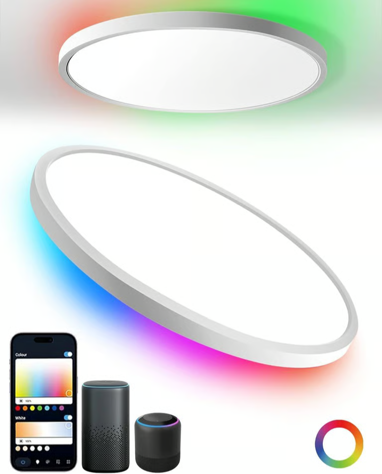 Стельовий розумний світильник Olutula LED 24Вт 2400Лм, димований 3000–6500К, пульт/застосунок, Alexa/Google