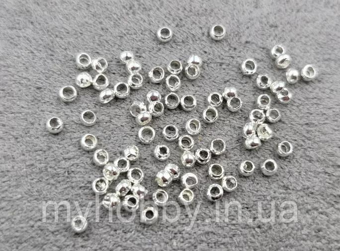 Стопери 1,5мм (+-80шт)- колір світле срібло, фото 1