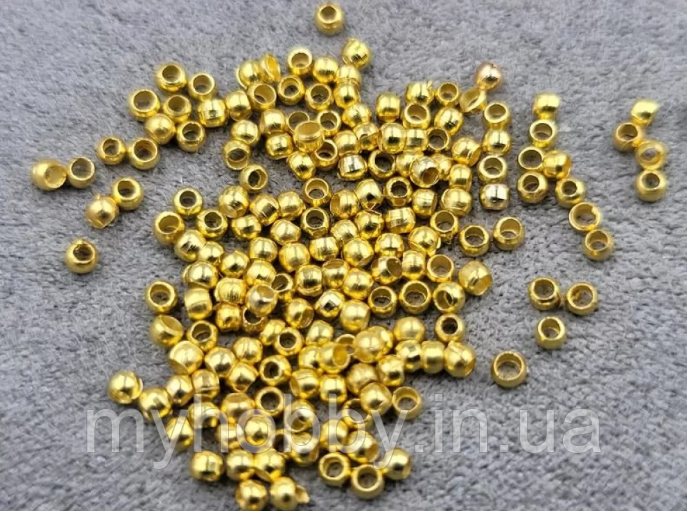 Стопери колір золотистий 2мм -0,5г (+-36шт), фото 1