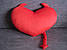 Декоративна подушка серце з ріжками ручна робота, фото 2