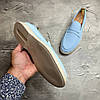 Лофери, туфлі чоловічі блакитні замшеві (натуральна замша) для чоловіків на весну осінь, розміри 40-45, фото 6