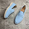 Лофери, туфлі чоловічі блакитні замшеві (натуральна замша) для чоловіків на весну осінь, розміри 40-45, фото 4