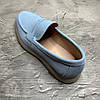 Лофери, туфлі чоловічі блакитні замшеві (натуральна замша) для чоловіків на весну осінь, розміри 40-45, фото 7