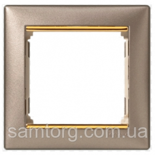 Рамка 1 пост титан/золотий штрих Legrand Valena 770361, фото 1