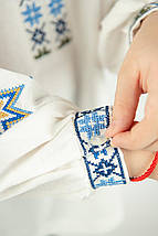 Сорочка з вишивкою зірок для дівчинки від 110 до 164 см біла бавовняна вишиванка хрестиком, фото 5