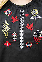 Вишиванка для дівчинки чорна з символами сили і добробуту рукав 3/4 розміри 110–164, фото 2