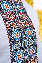 Чоловіча вишиванка Незламність з орнаментом зорі та етновишивкою на білому фоні, фото 2