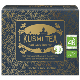 Чорний чай Earl Grey Intense Kusmi Tea (Organic) у пакетиках 20х2г